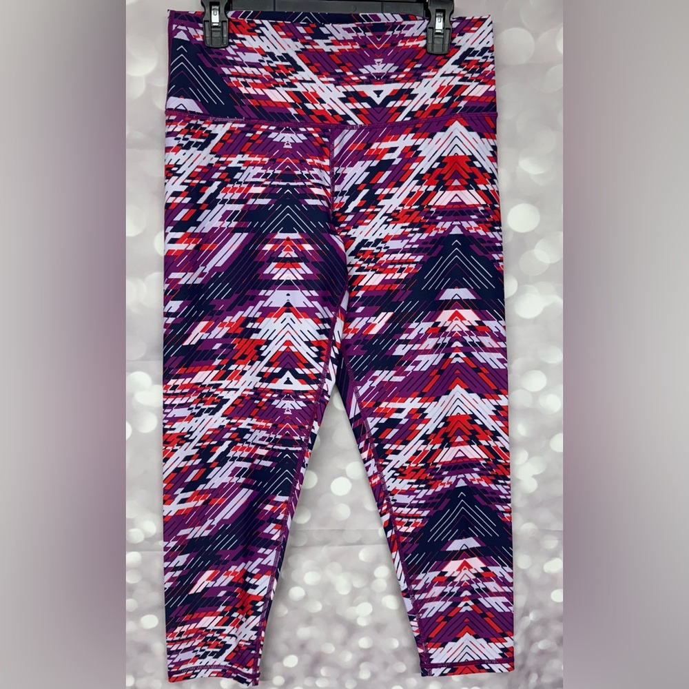 aerie Chill Play Move High Rise Multicolored Cropped Leggings Size XL
